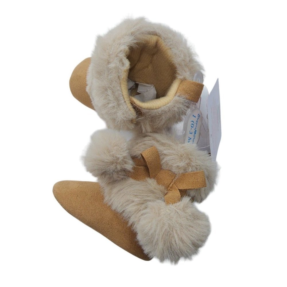 First Steps Baby 0-3 Months Tan Soft Soles Booties
